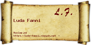 Luda Fanni névjegykártya